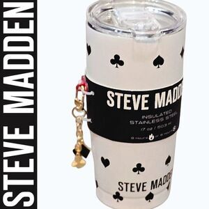 Steve Madden Cards Design Stainless Steel 17oz Tumbler w/Keychain Charm